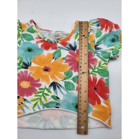 PEEK Baby Girl 2 PC Outfit Cropped Top and Pants Colorful Floral Print 12-18M - Picture 5 of 8